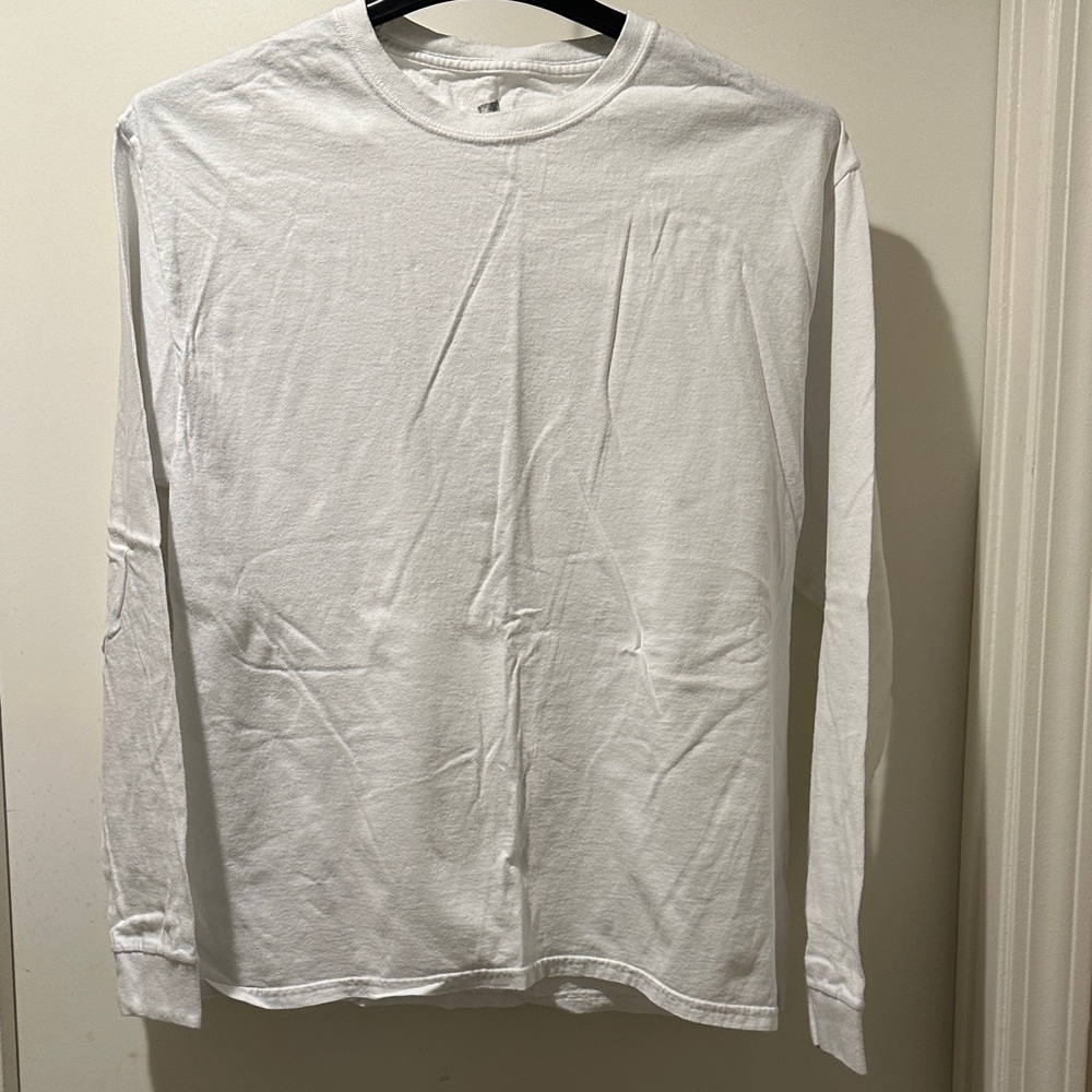 Men's Long Sleeve Hanes Tee Shirt - White